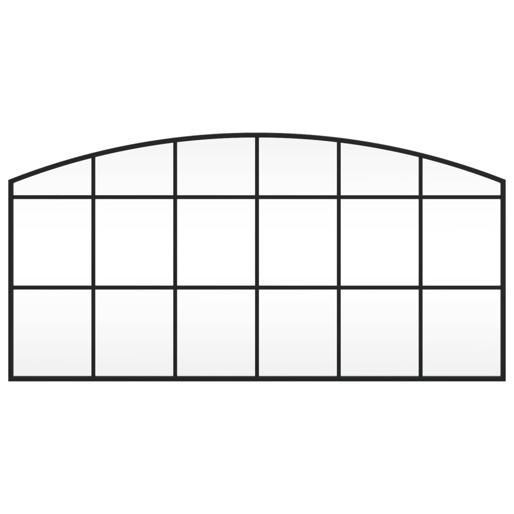 Wall Mirror Black 100x50 cm Arch Iron