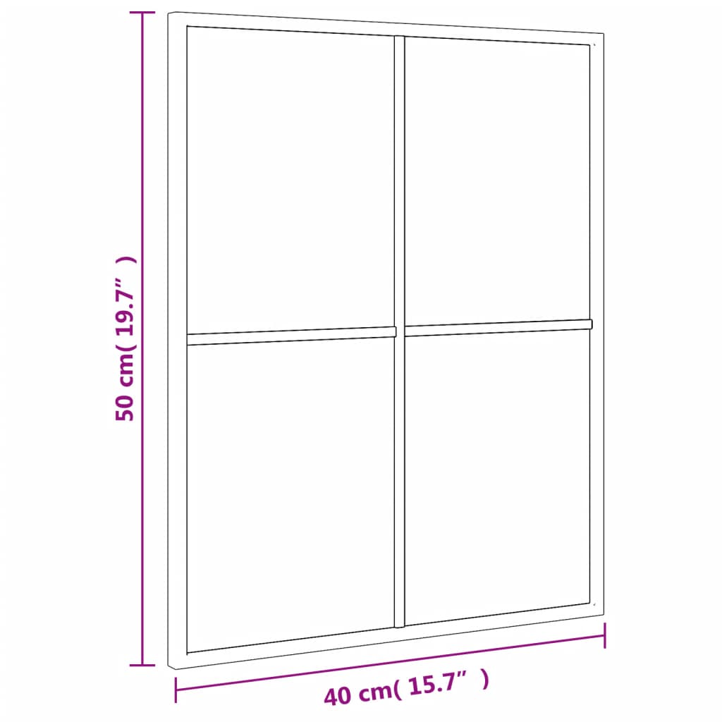 Wall Mirror Black 40x50 cm Rectangle Iron