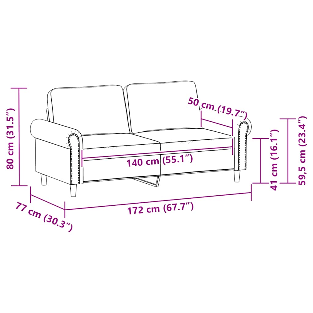 2-Seater Sofa Black 140 cm Faux Leather