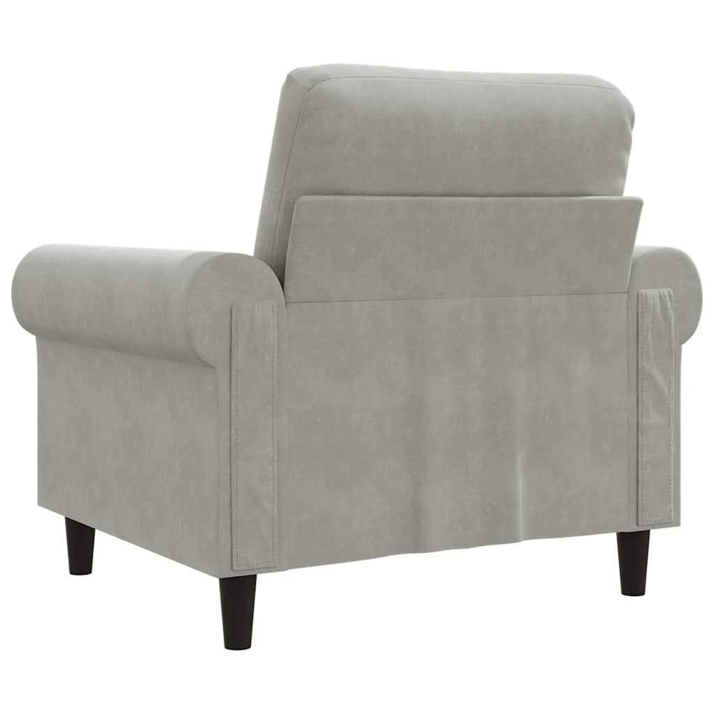 Sofa Chair Light Grey 60 cm Velvet