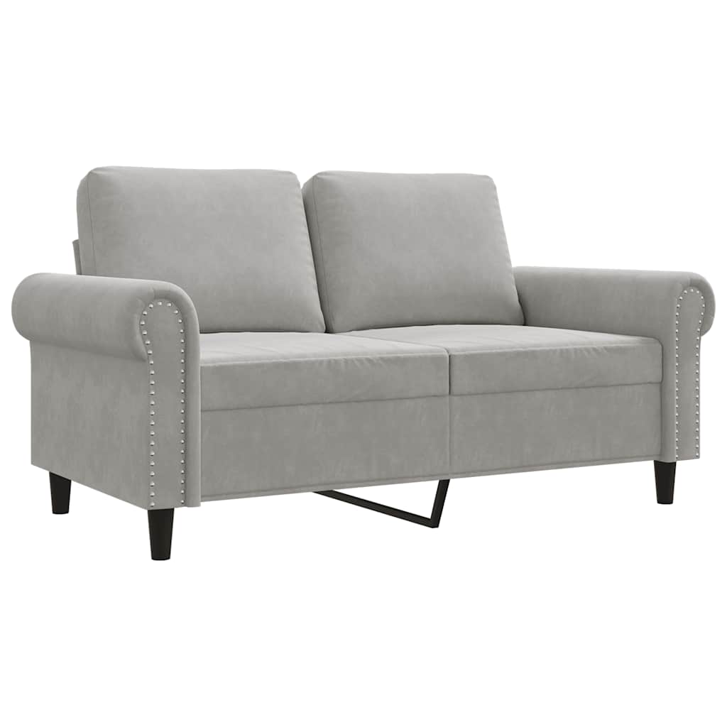 2-Seater Sofa Light Grey 120 cm Velvet