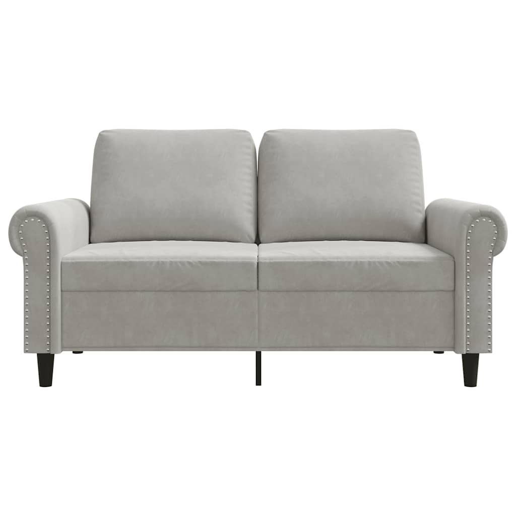 2-Seater Sofa Light Grey 120 cm Velvet