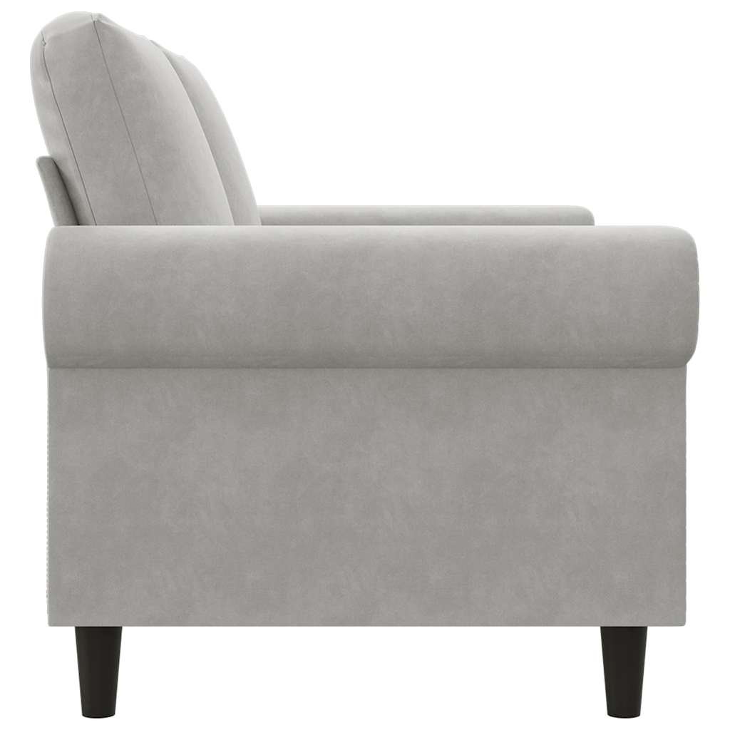 2-Seater Sofa Light Grey 120 cm Velvet
