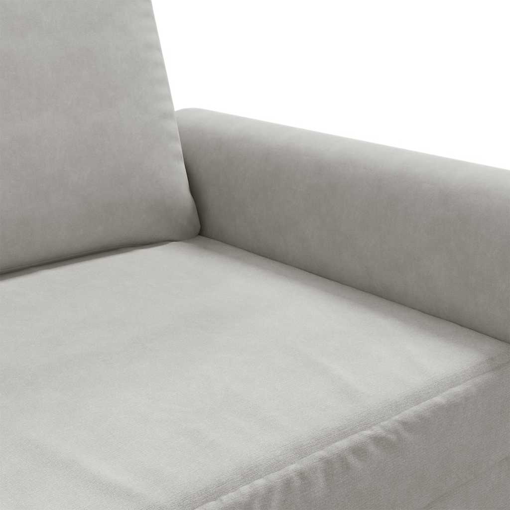 2-Seater Sofa Light Grey 120 cm Velvet