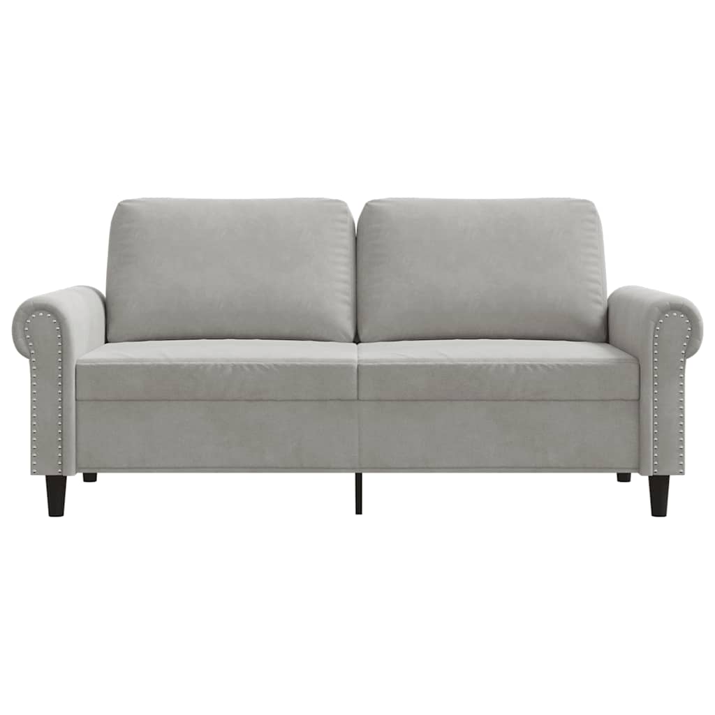 2-Seater Sofa Light Grey 140 cm Velvet