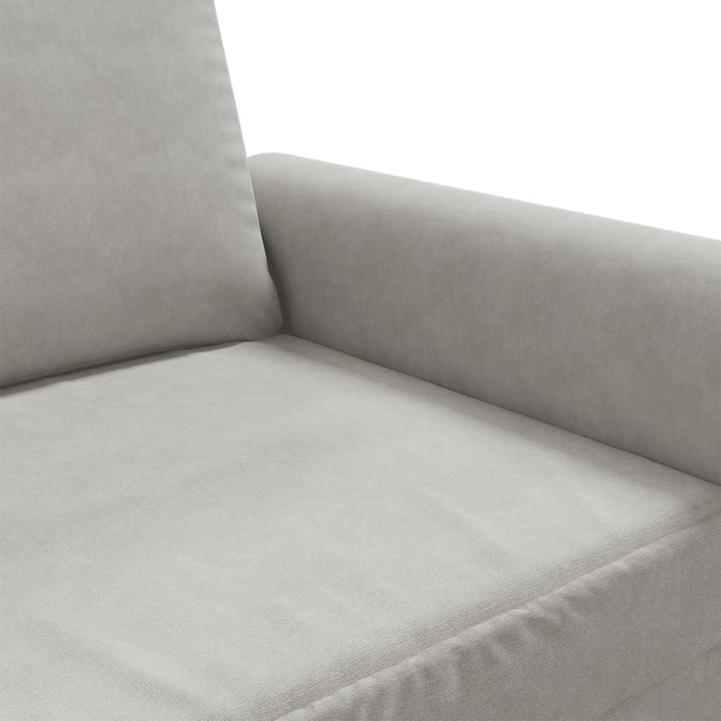 2-Seater Sofa Light Grey 140 cm Velvet