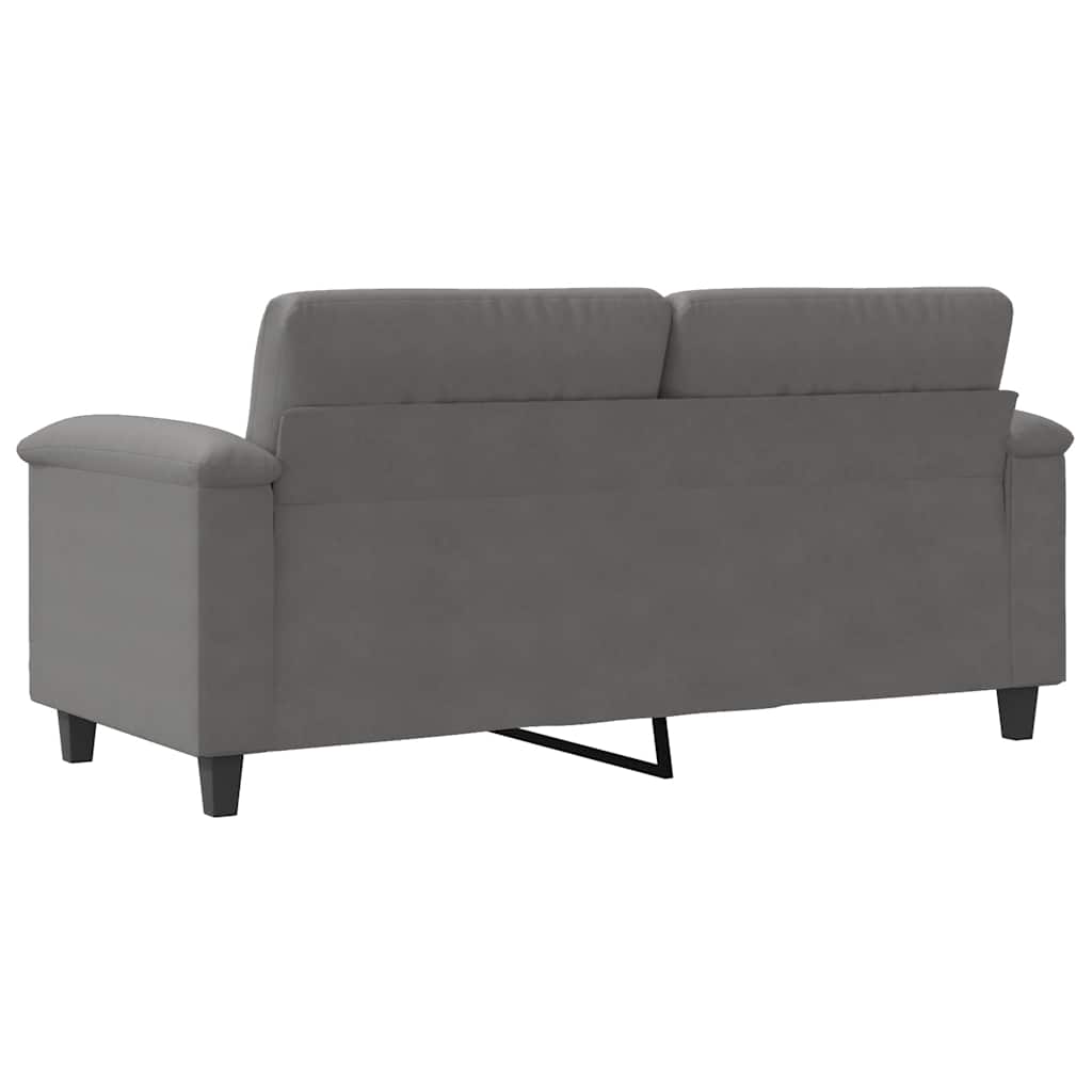2-Seater Sofa Dark Grey 140 cm Microfibre Fabric