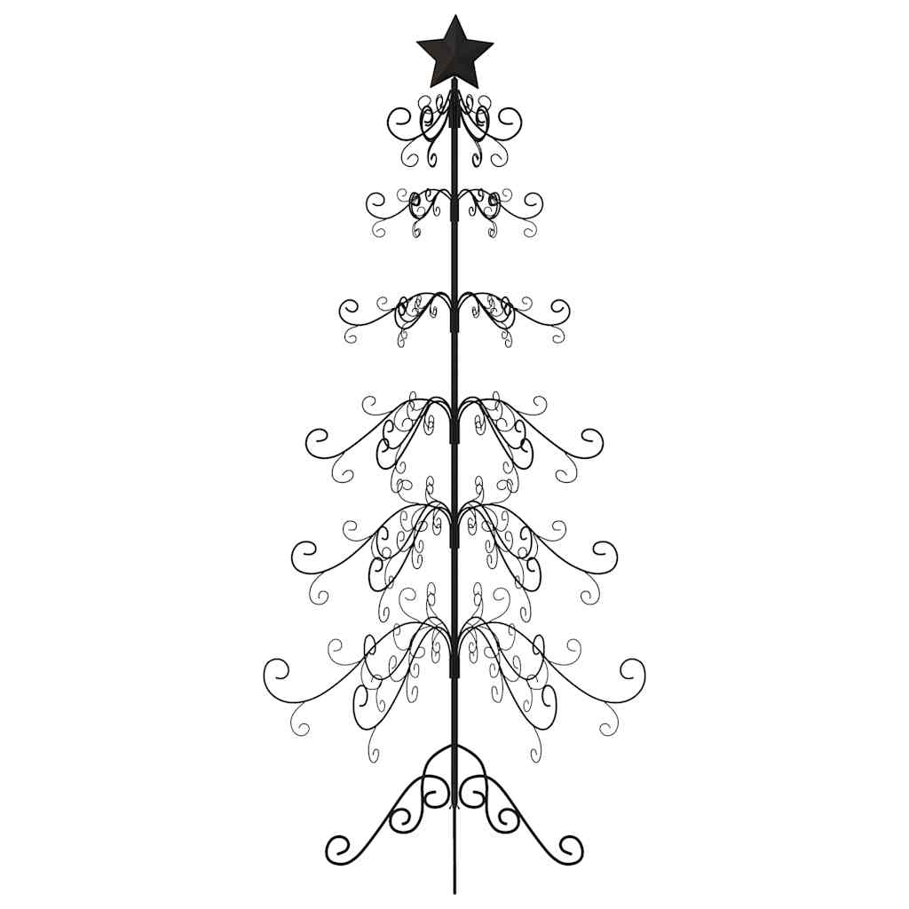 Metal Christmas Tree for Decoration Black 215 cm