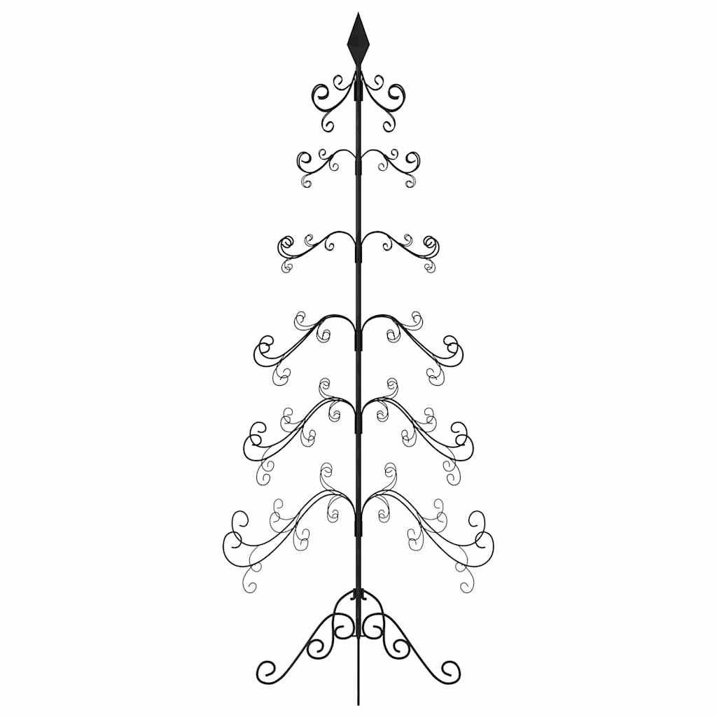 Metal Christmas Tree for Decoration Black 215 cm
