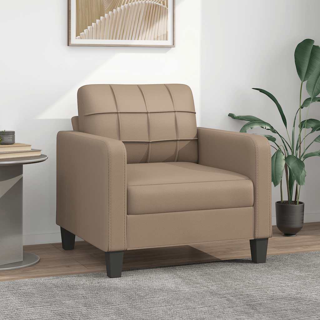 Sofa Chair Cappuccino 60 cm Faux Leather
