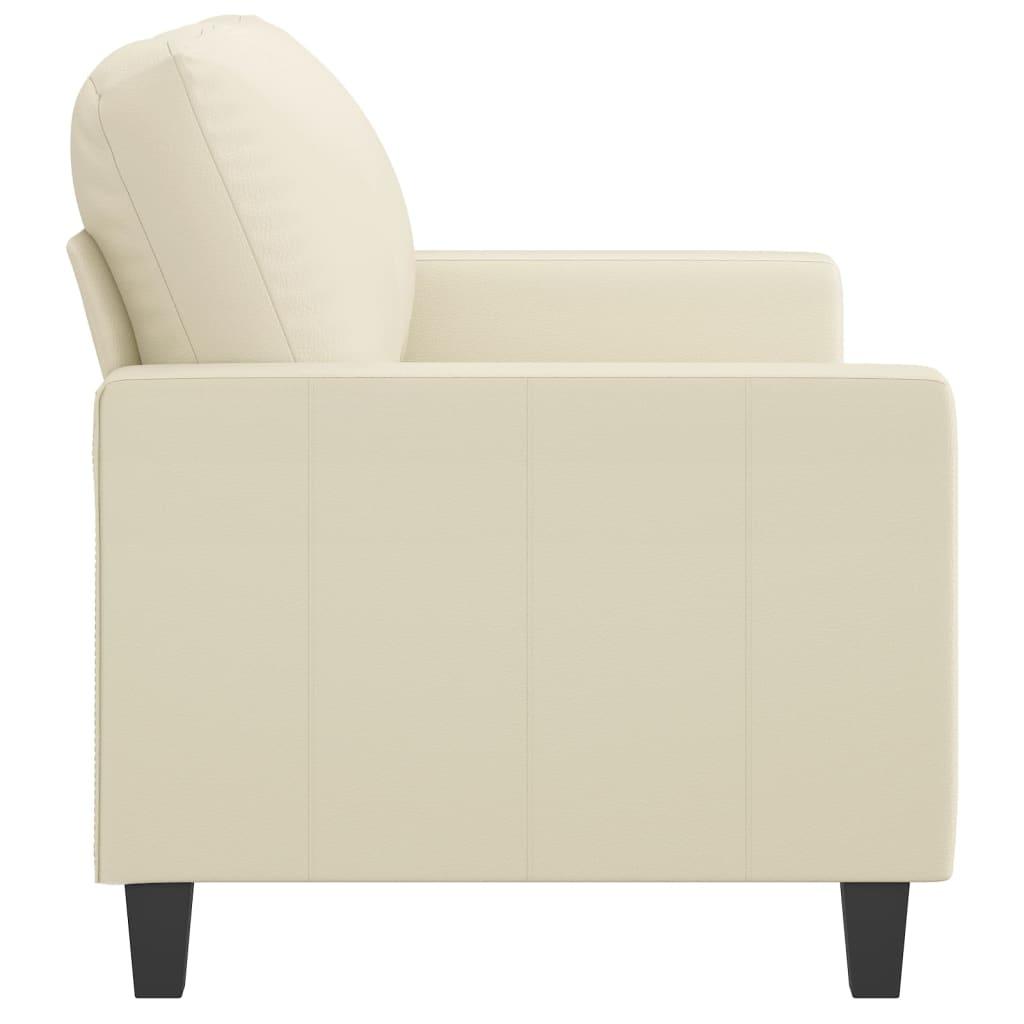 2-Seater Sofa Cream 120 cm Faux Leather