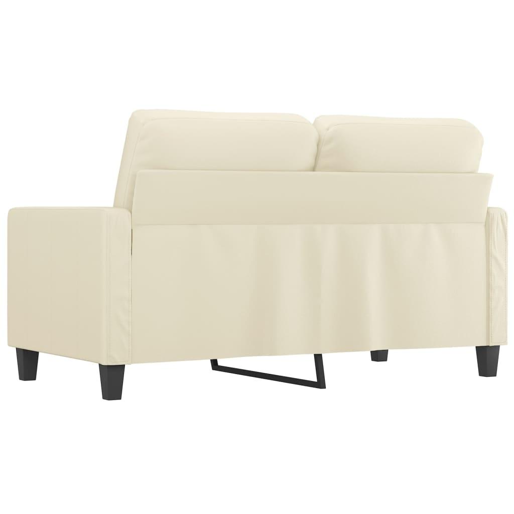 2-Seater Sofa Cream 120 cm Faux Leather