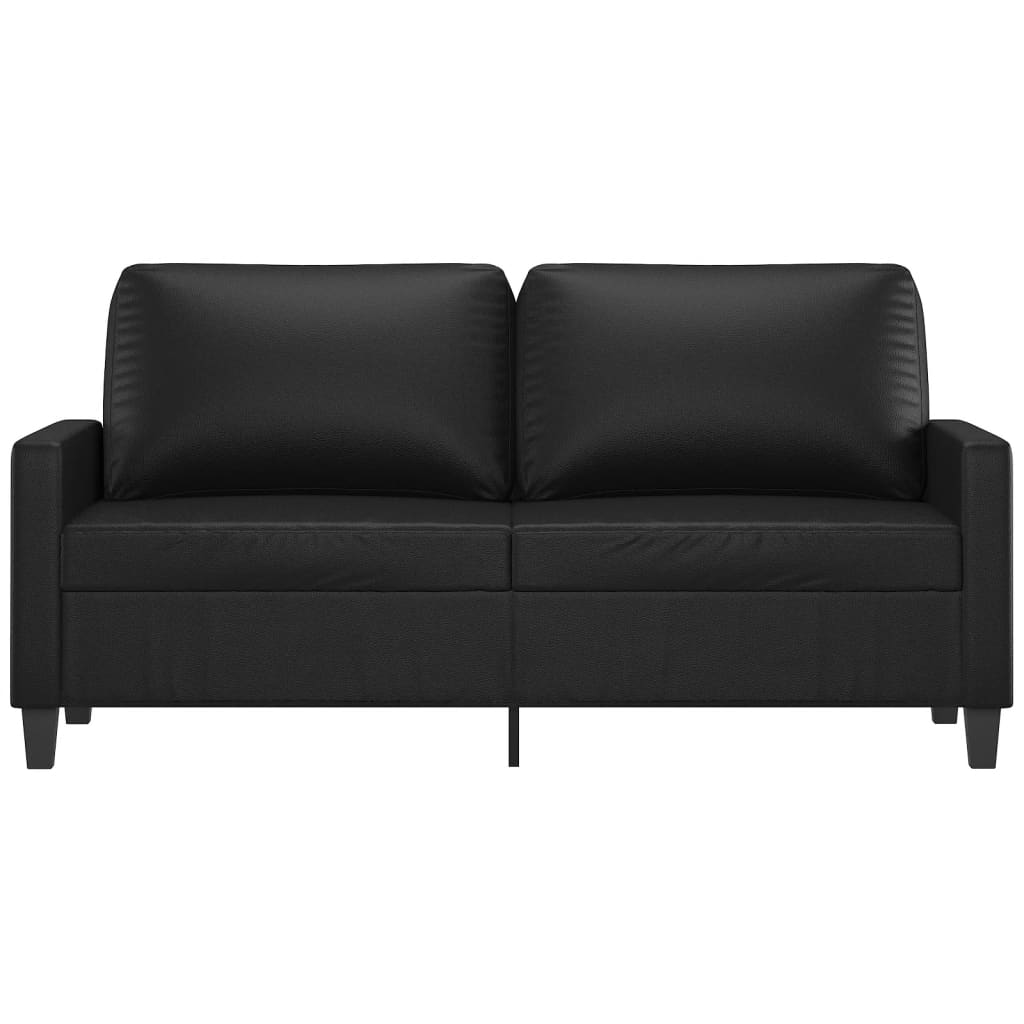 2-Seater Sofa Black 140 cm Faux Leather