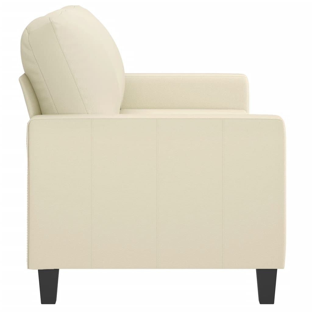 2-Seater Sofa Cream 140 cm Faux Leather