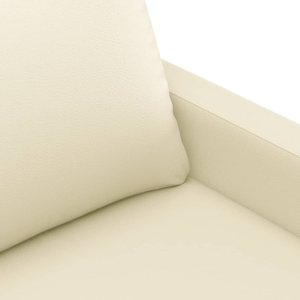 2-Seater Sofa Cream 140 cm Faux Leather