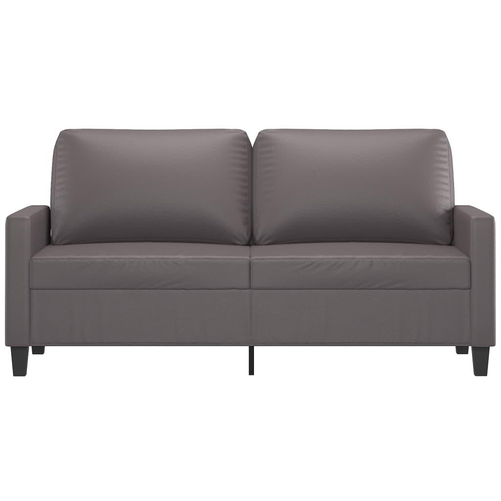2-Seater Sofa Grey 140 cm Faux Leather