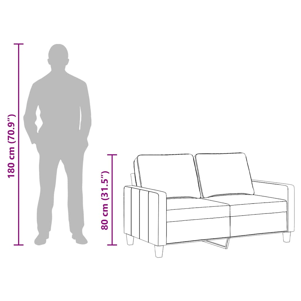 2-Seater Sofa Light Grey 120 cm Fabric