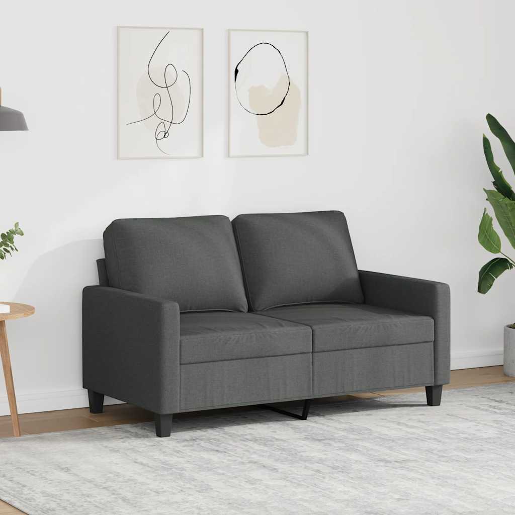 2-Seater Sofa Dark Grey 120 cm Fabric