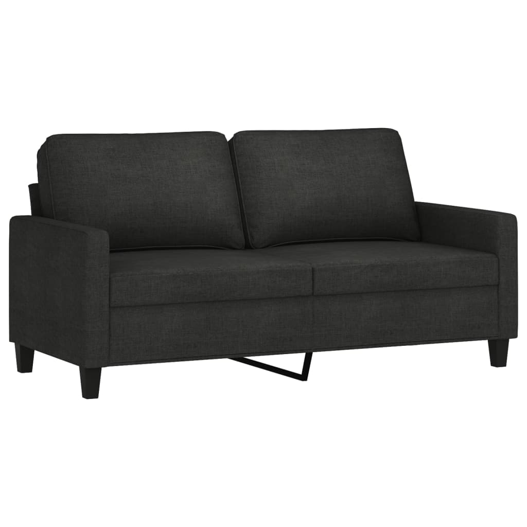 2-Seater Sofa Black 140 cm Fabric