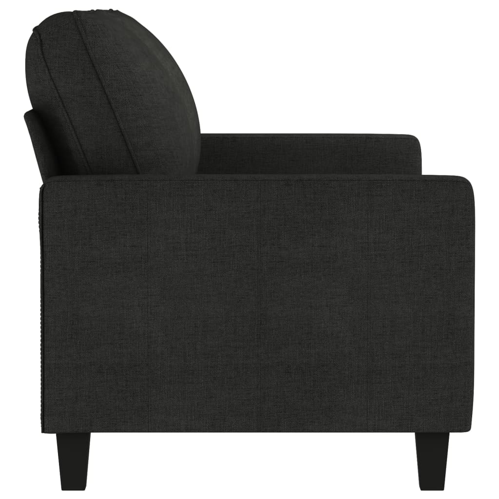 2-Seater Sofa Black 140 cm Fabric