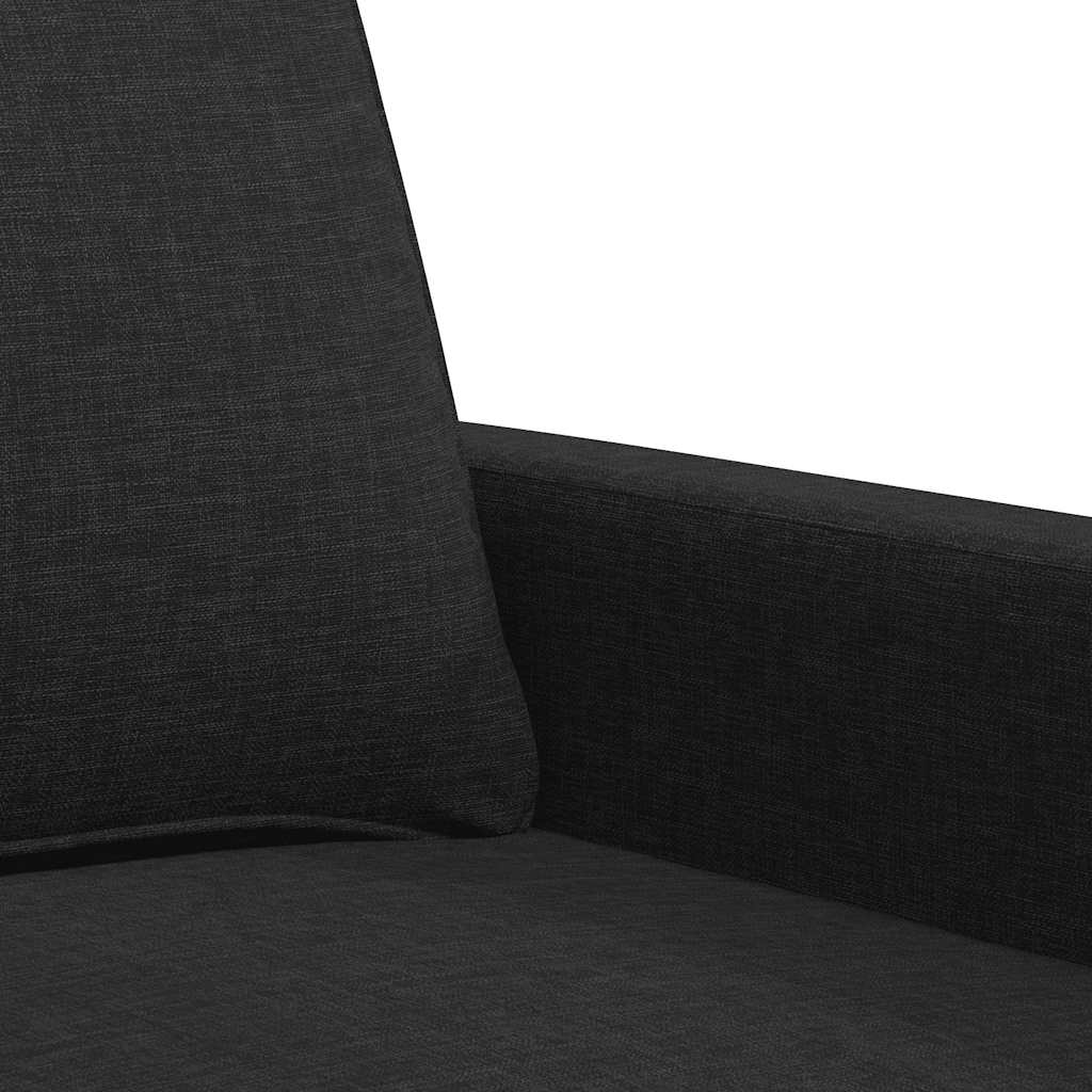 2-Seater Sofa Black 140 cm Fabric