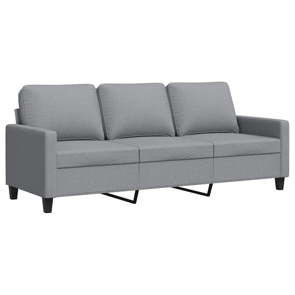 3-Seater Sofa Light Grey 180 cm Fabric