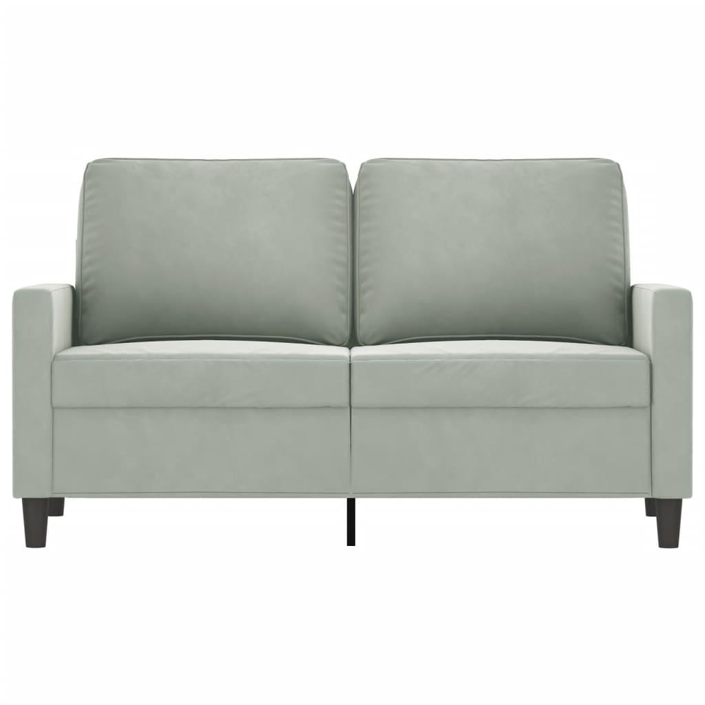 2-Seater Sofa Light Grey 120 cm Velvet
