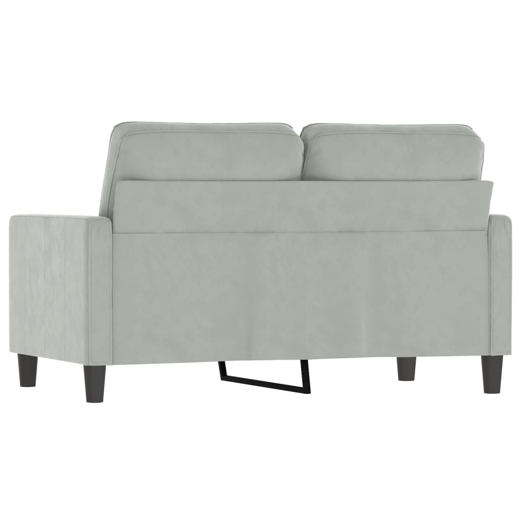 2-Seater Sofa Light Grey 120 cm Velvet