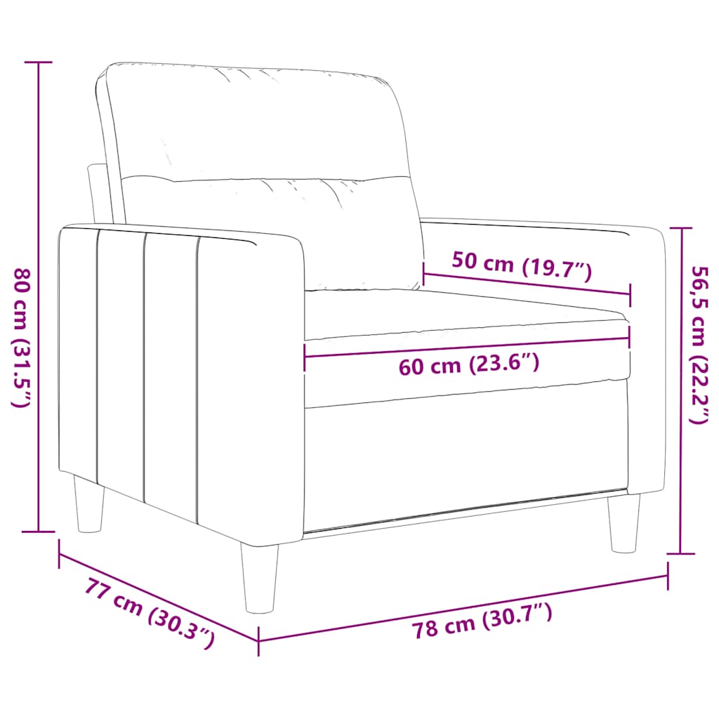 Sofa Chair Black 60 cm Fabric