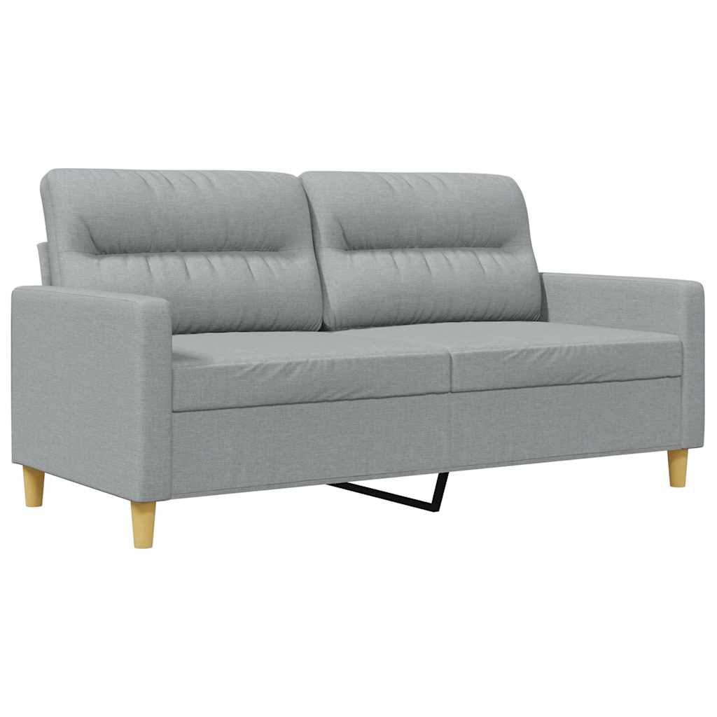2-Seater Sofa Light Grey 140 cm Fabric