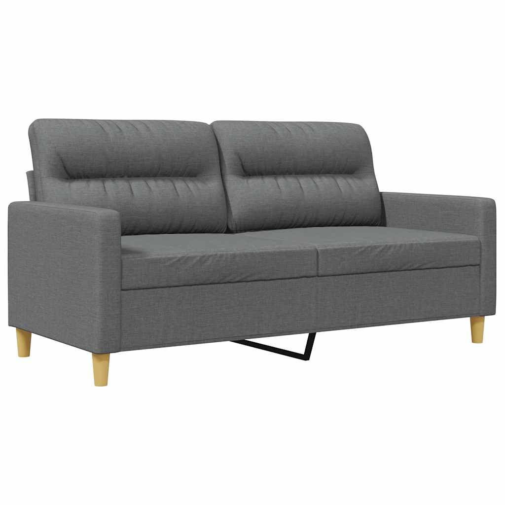 2-Seater Sofa Dark Grey 140 cm Fabric