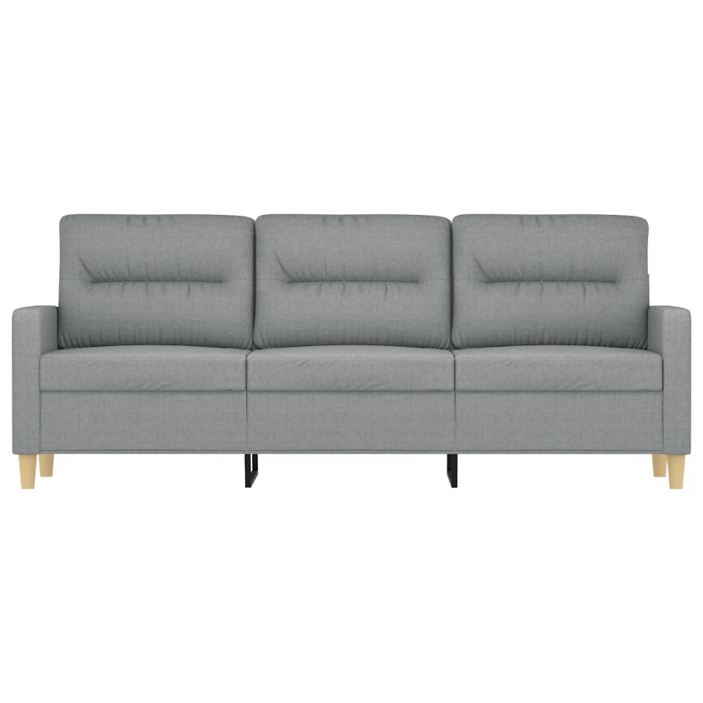 3-Seater Sofa Light Grey 180 cm Fabric