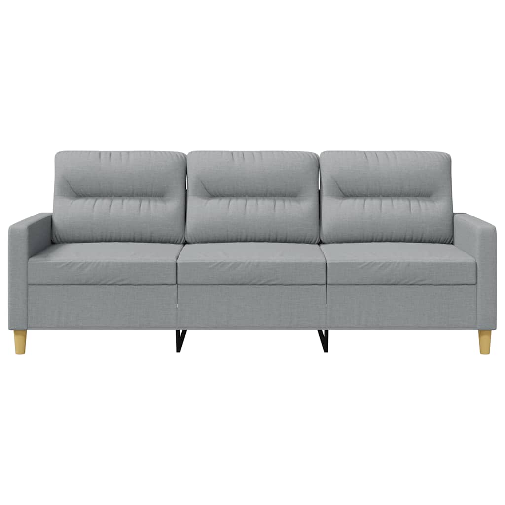 3-Seater Sofa Light Grey 180 cm Fabric
