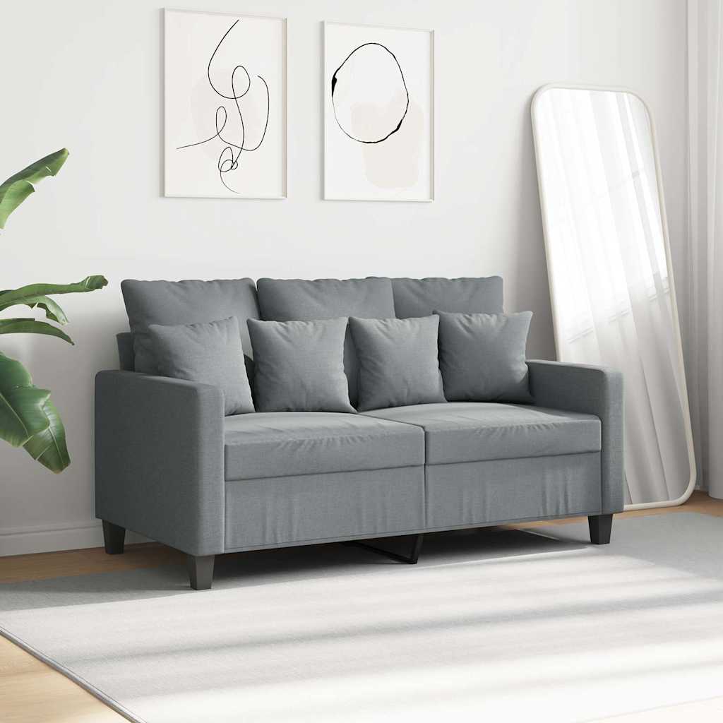 2-Seater Sofa Light Grey 120 cm Fabric