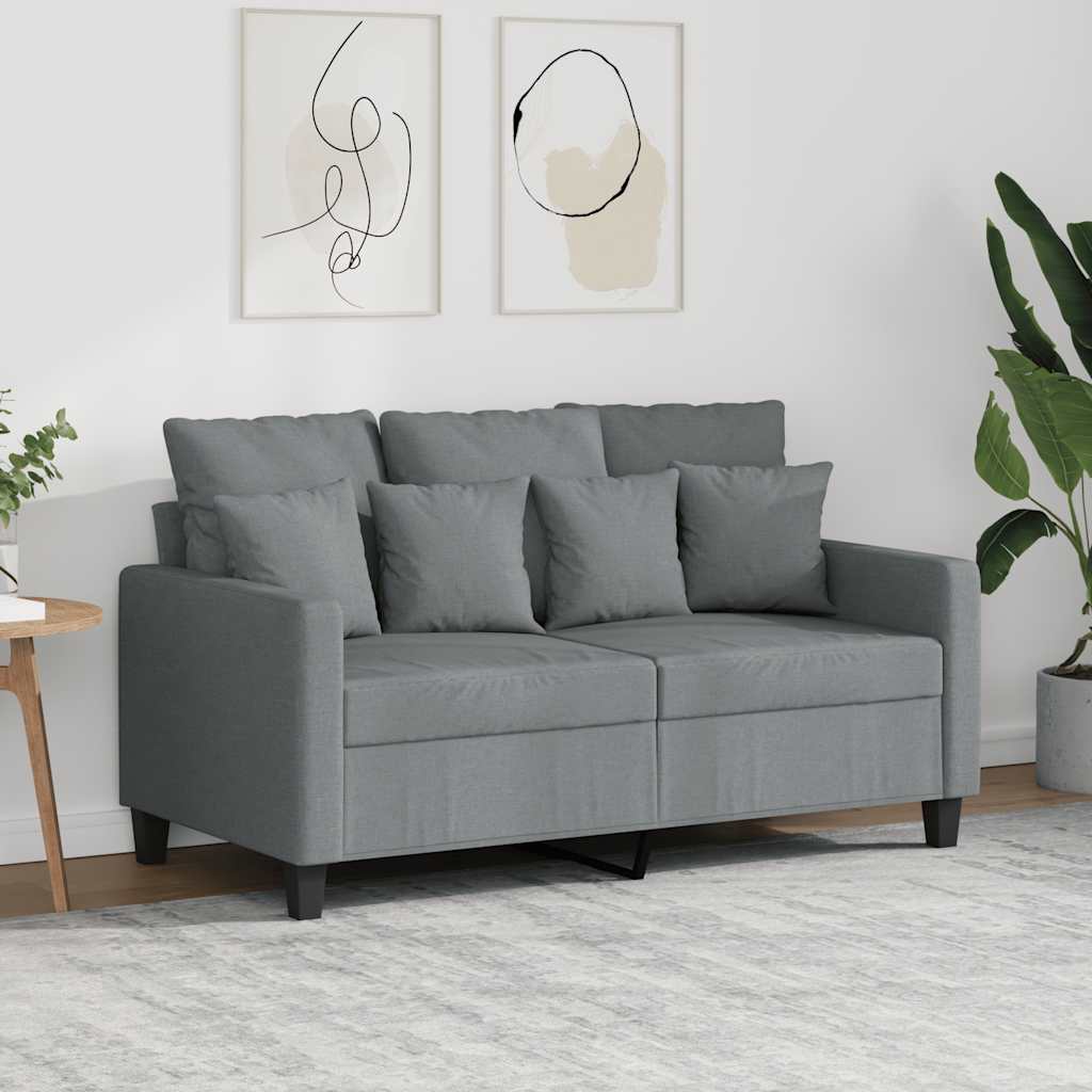 2-Seater Sofa Light Grey 120 cm Fabric