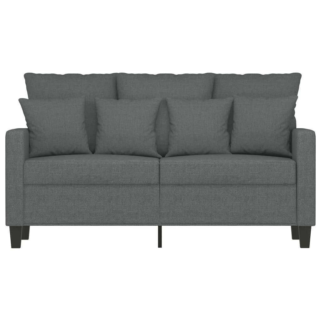 2-Seater Sofa Dark Grey 120 cm Fabric