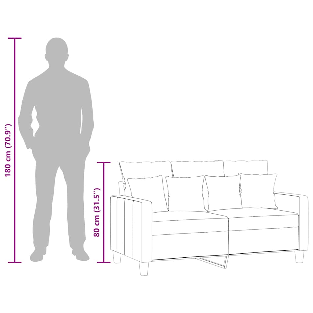 2-Seater Sofa Black 120 cm Fabric