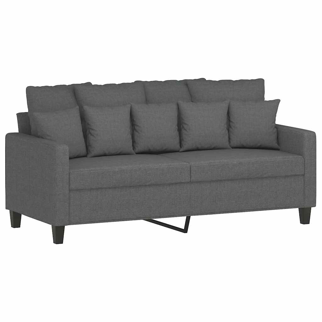 2-Seater Sofa Dark Grey 140 cm Fabric
