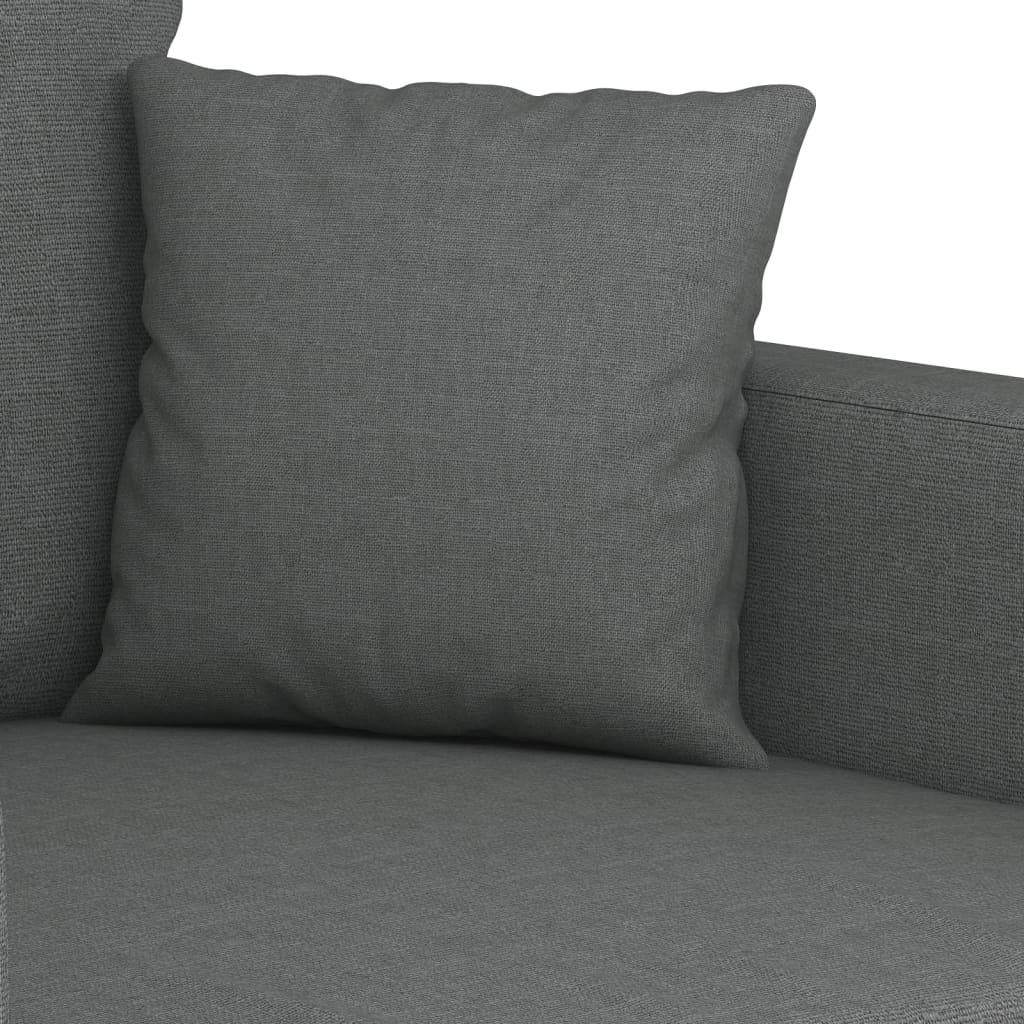 2-Seater Sofa Dark Grey 140 cm Fabric