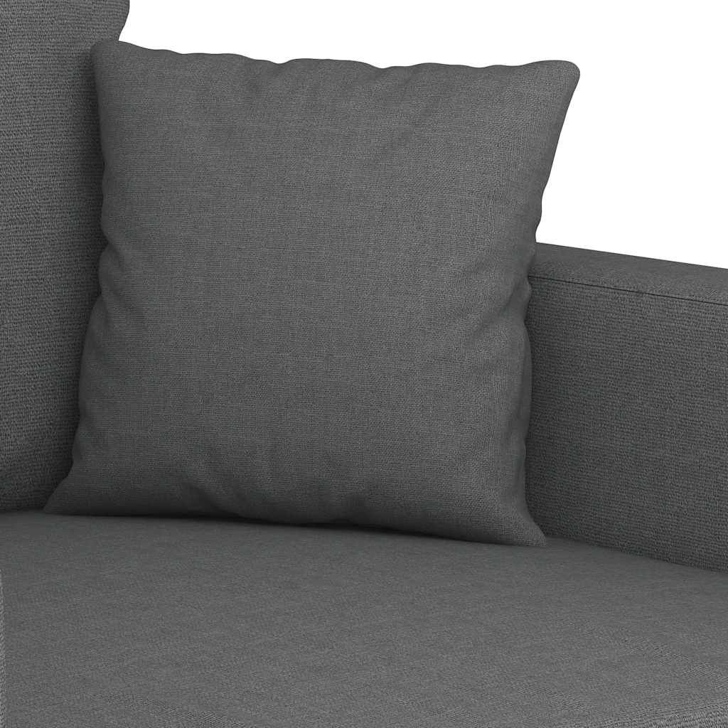 2-Seater Sofa Dark Grey 140 cm Fabric