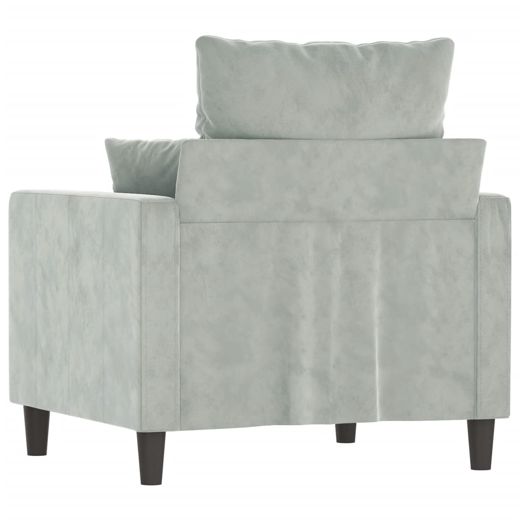 Sofa Chair Light Grey 60 cm Velvet
