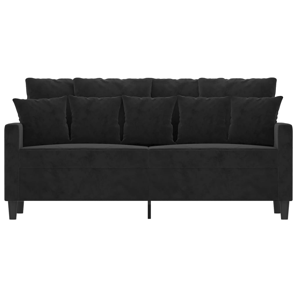 2-Seater Sofa Black 140 cm Velvet