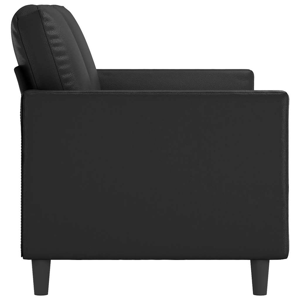 2-Seater Sofa Black 140 cm Faux Leather