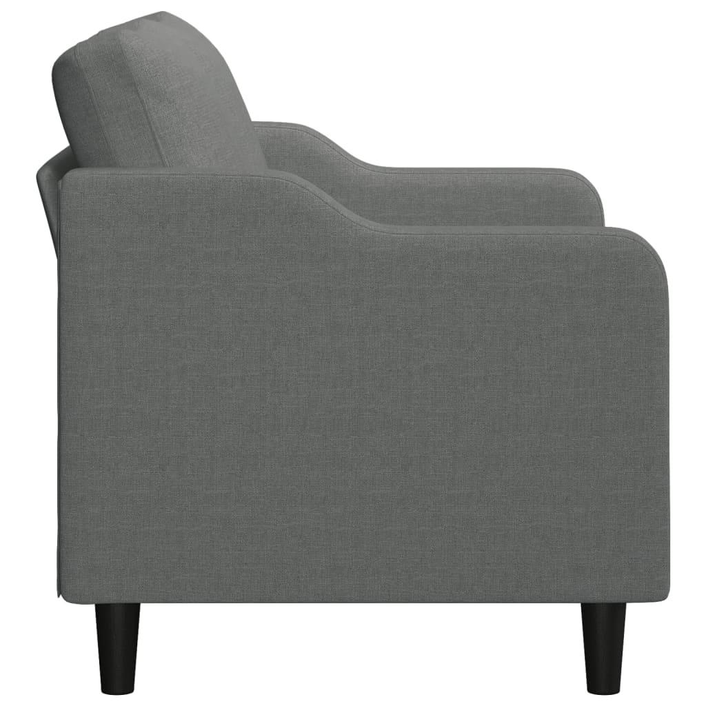 2-Seater Sofa Dark Grey 140 cm Fabric