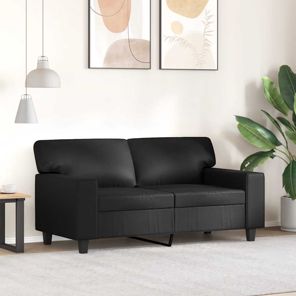 2-Seater Sofa Black 120 cm Faux Leather