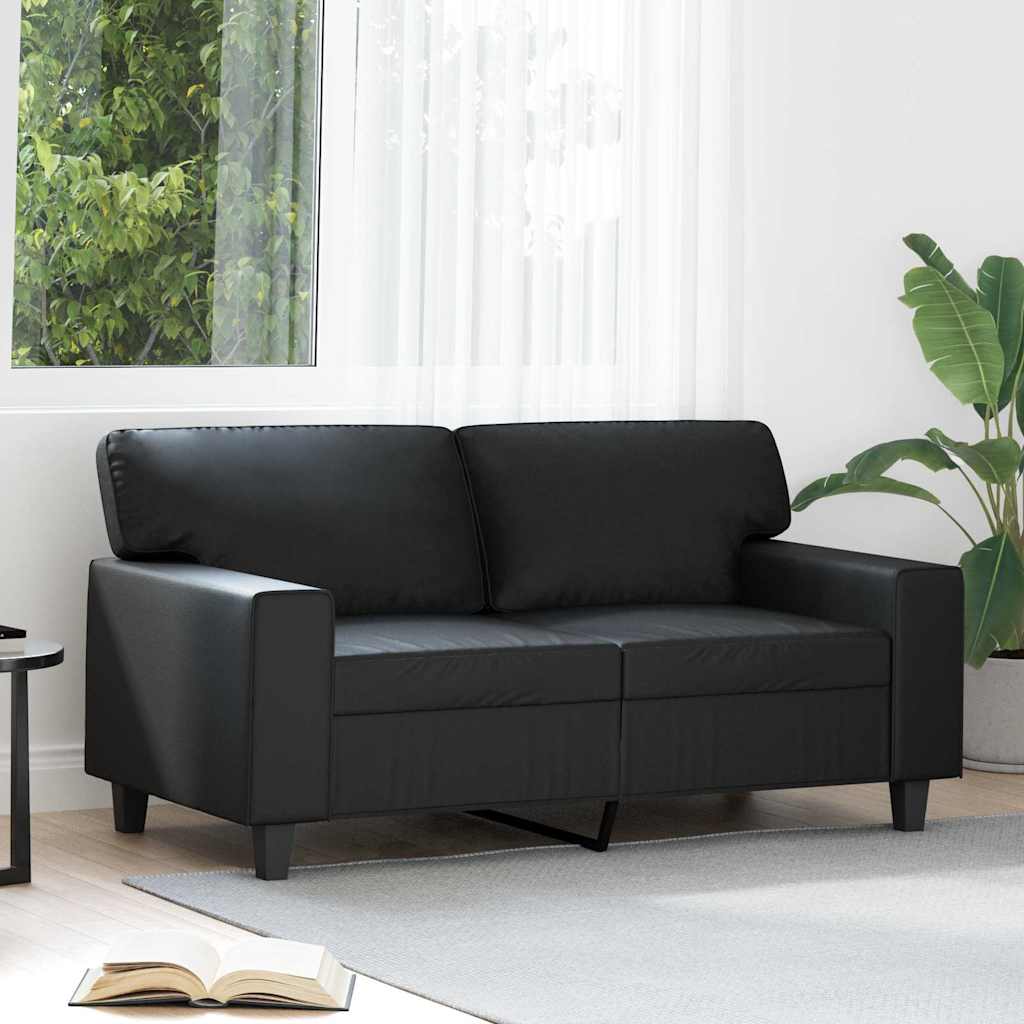 2-Seater Sofa Black 120 cm Faux Leather