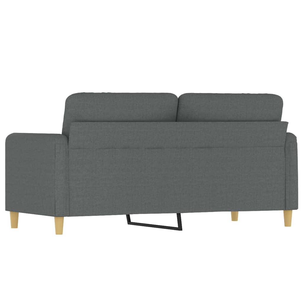 2-Seater Sofa Dark Grey 140 cm Fabric