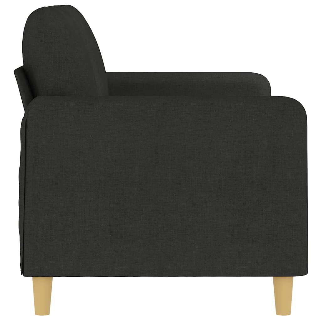 2-Seater Sofa Black 140 cm Fabric