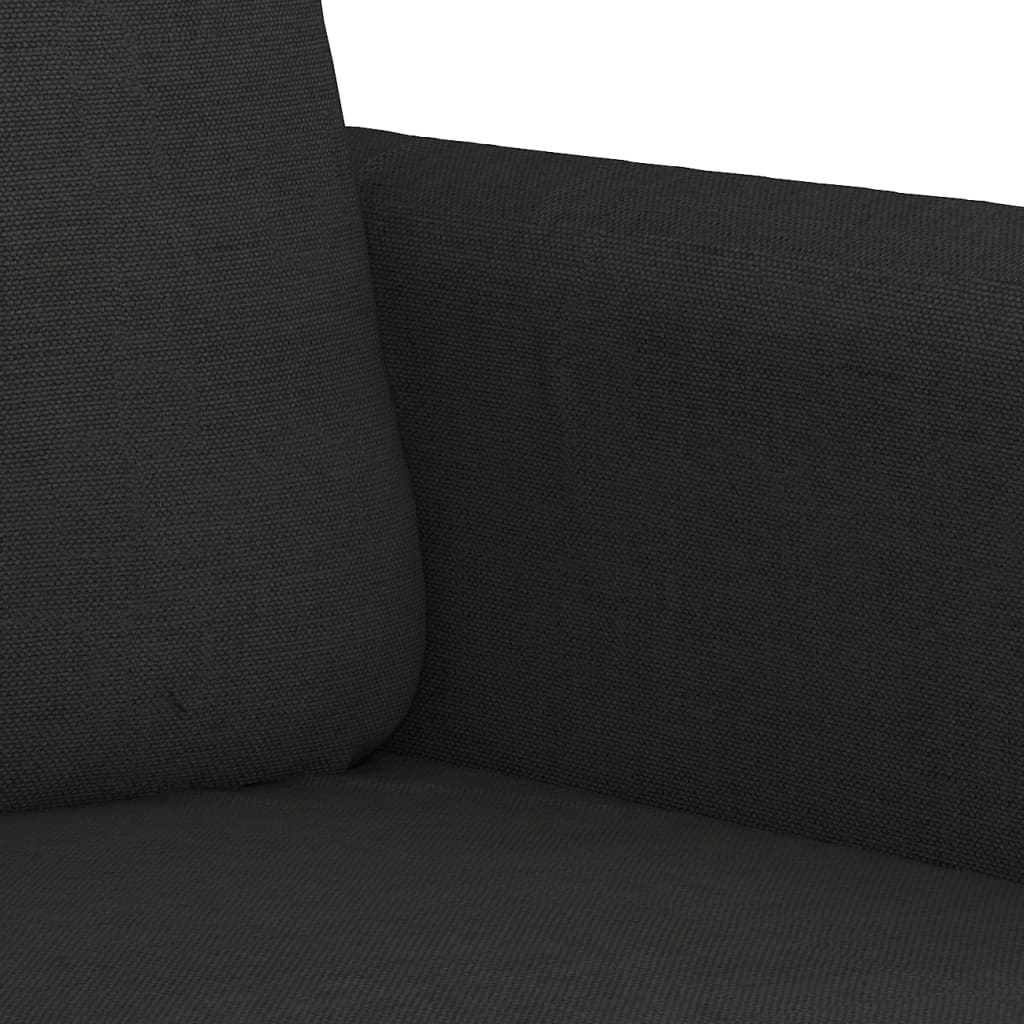 2-Seater Sofa Black 140 cm Fabric