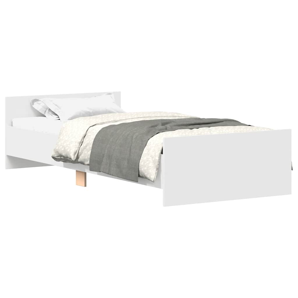 Bed Frame without Mattress White 90x190 cm Engineered Wood